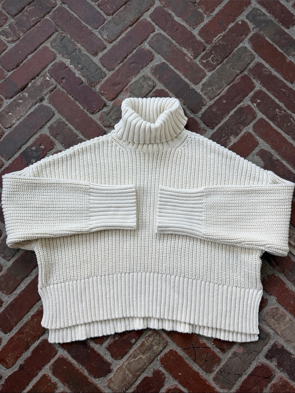 Madewell Ribbed Fisherman Cotton Turtleneck Sweater